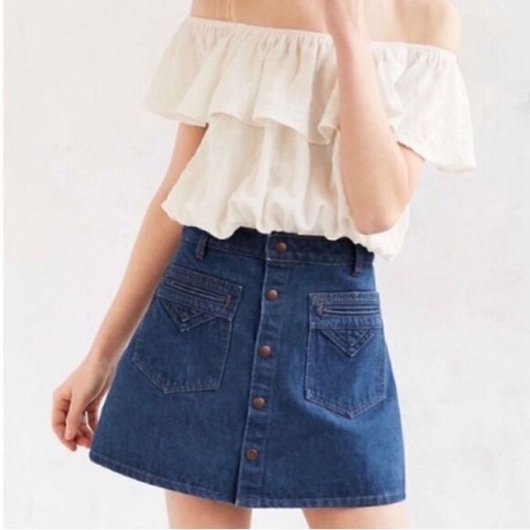 Objects Without Meaning Urban Outfitters Denim Mini Skirt - Picture 1 of 5